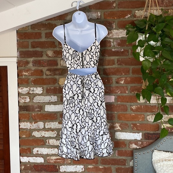 Lulu’s Ryse the Label Addison Black and White Lace Cutout Dress size medium - Picture 7 of 10